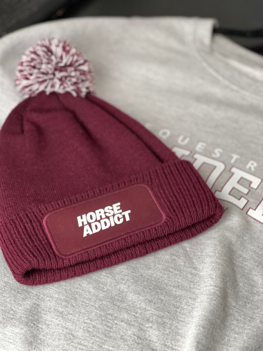 Bonnet Horse Addict Bordeaux